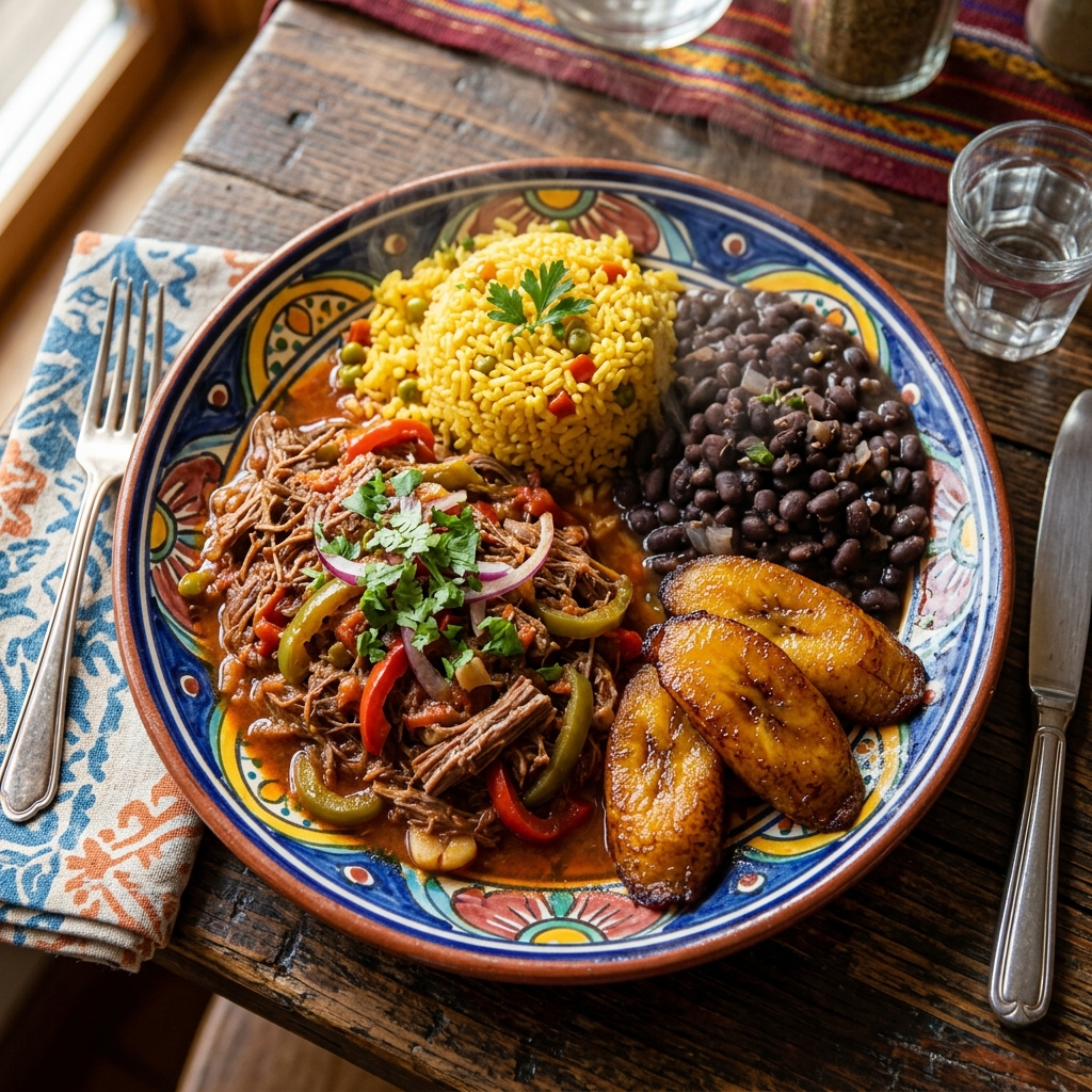 Steaming Cuban Ropa Vieja at Mojitos