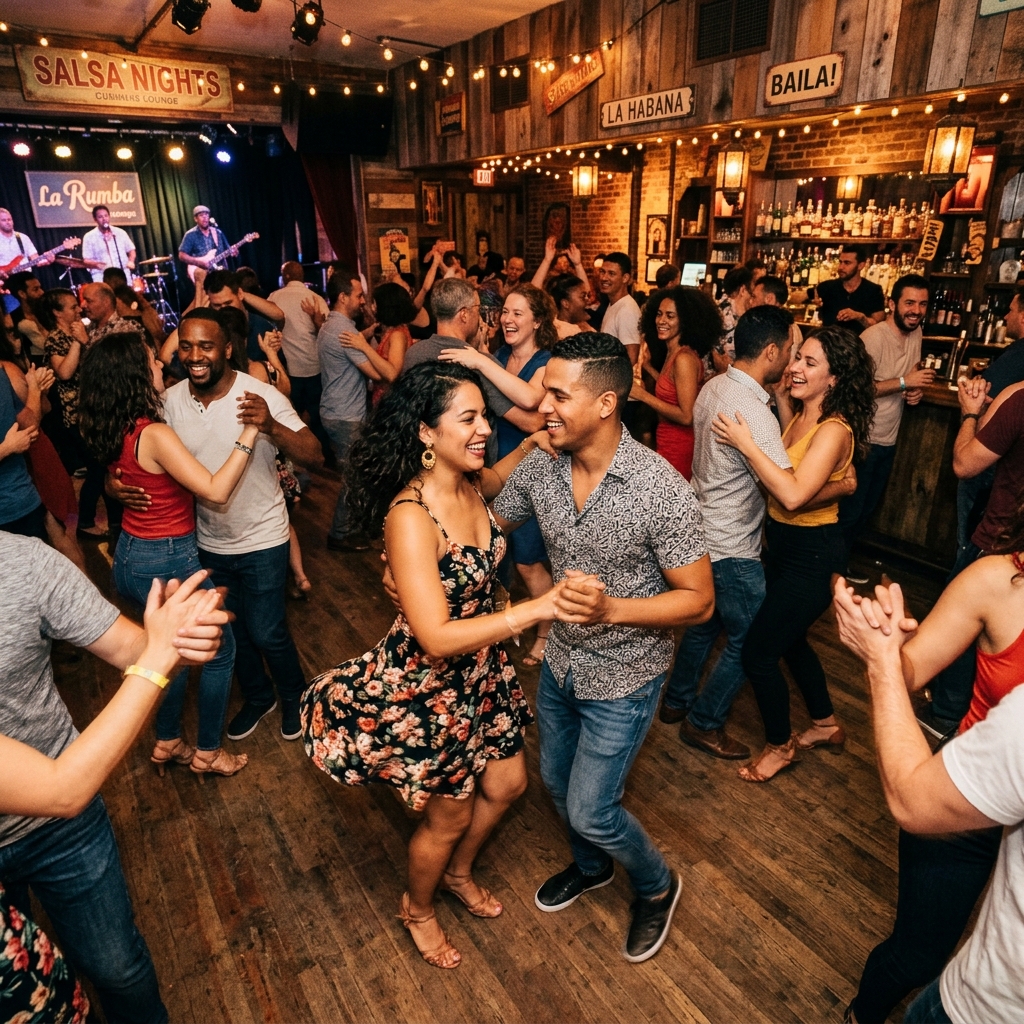 Salsa dancing at Mojitos